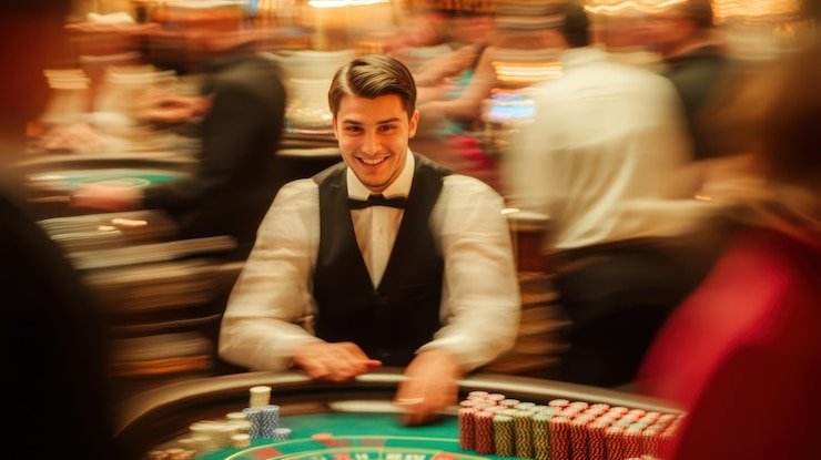 Live roulette studio with multiple camera angles